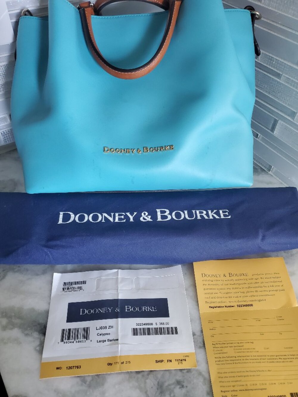 Dooney & Bourke Smooth Florentine Leather City Barlow Satchel